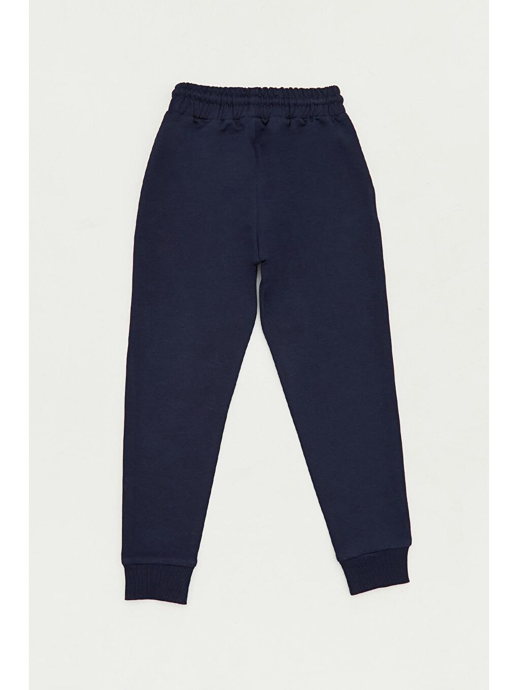 Lacivert Yazı Baskılı Beli Bağcıklı Jogger Erkek Çocuk Eşofman Altı-1
