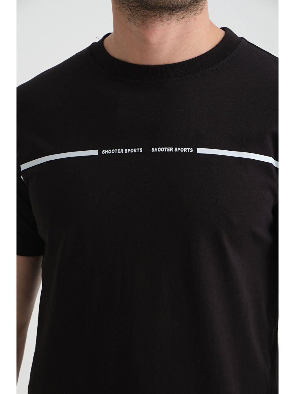 Siyah Erkek T-Shirt %100 Pamuk Nefes Alan Bisiklet Yaka Regular Fit-1