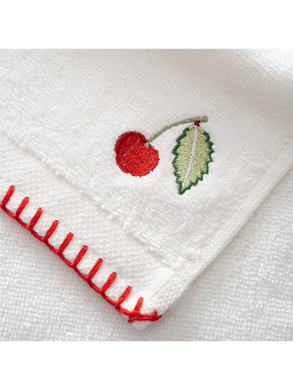 Ekru Cherie 3'lü Kurulama Havlusu %100 Pamuk Nakışlı Krem 30x50 Cm-3