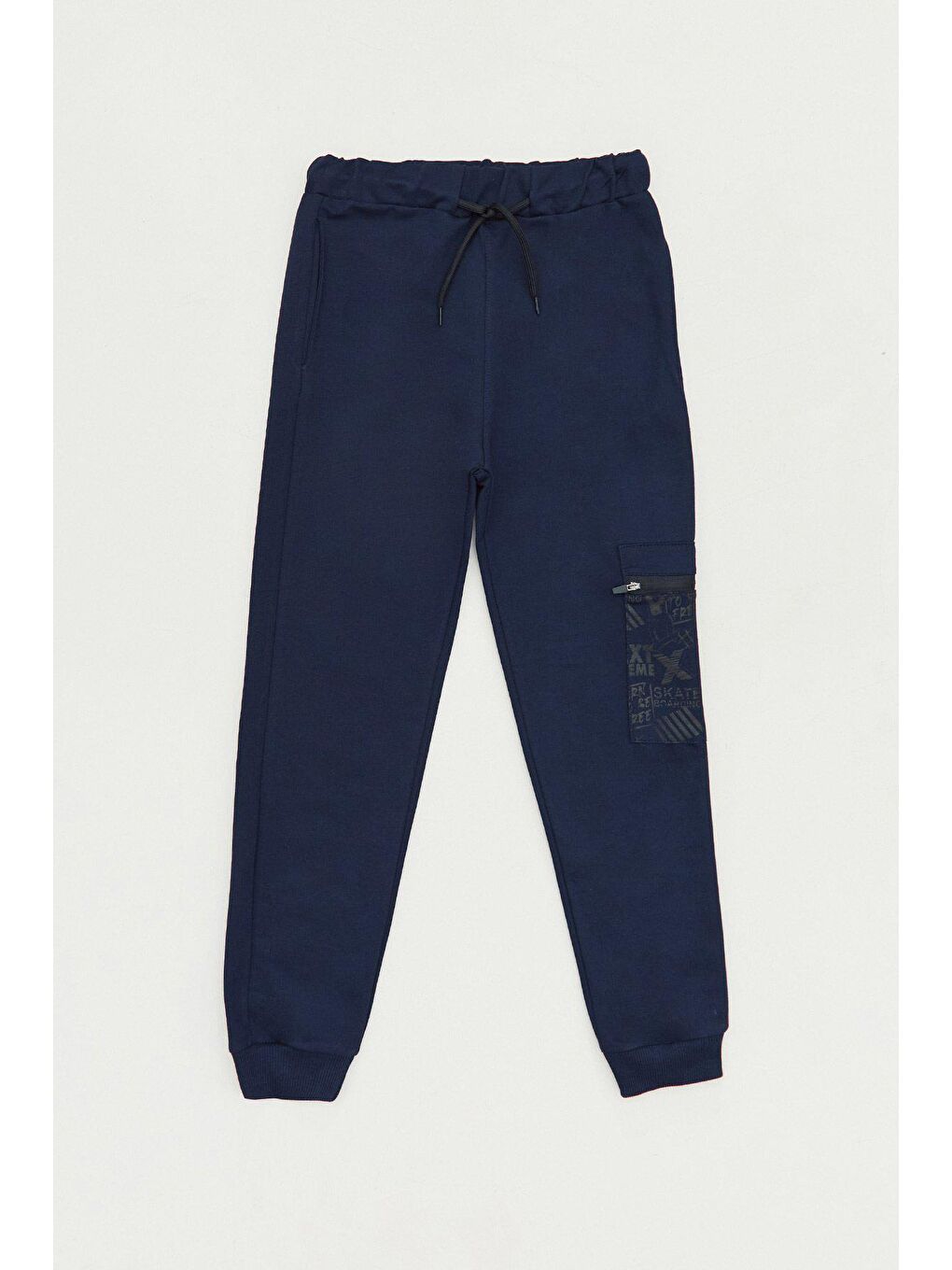 Lacivert Baskılı Kargo Cepli Erkek Çocuk Eşofman Altı