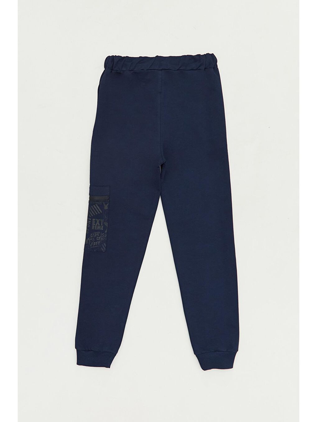 Lacivert Baskılı Kargo Cepli Erkek Çocuk Eşofman Altı-1