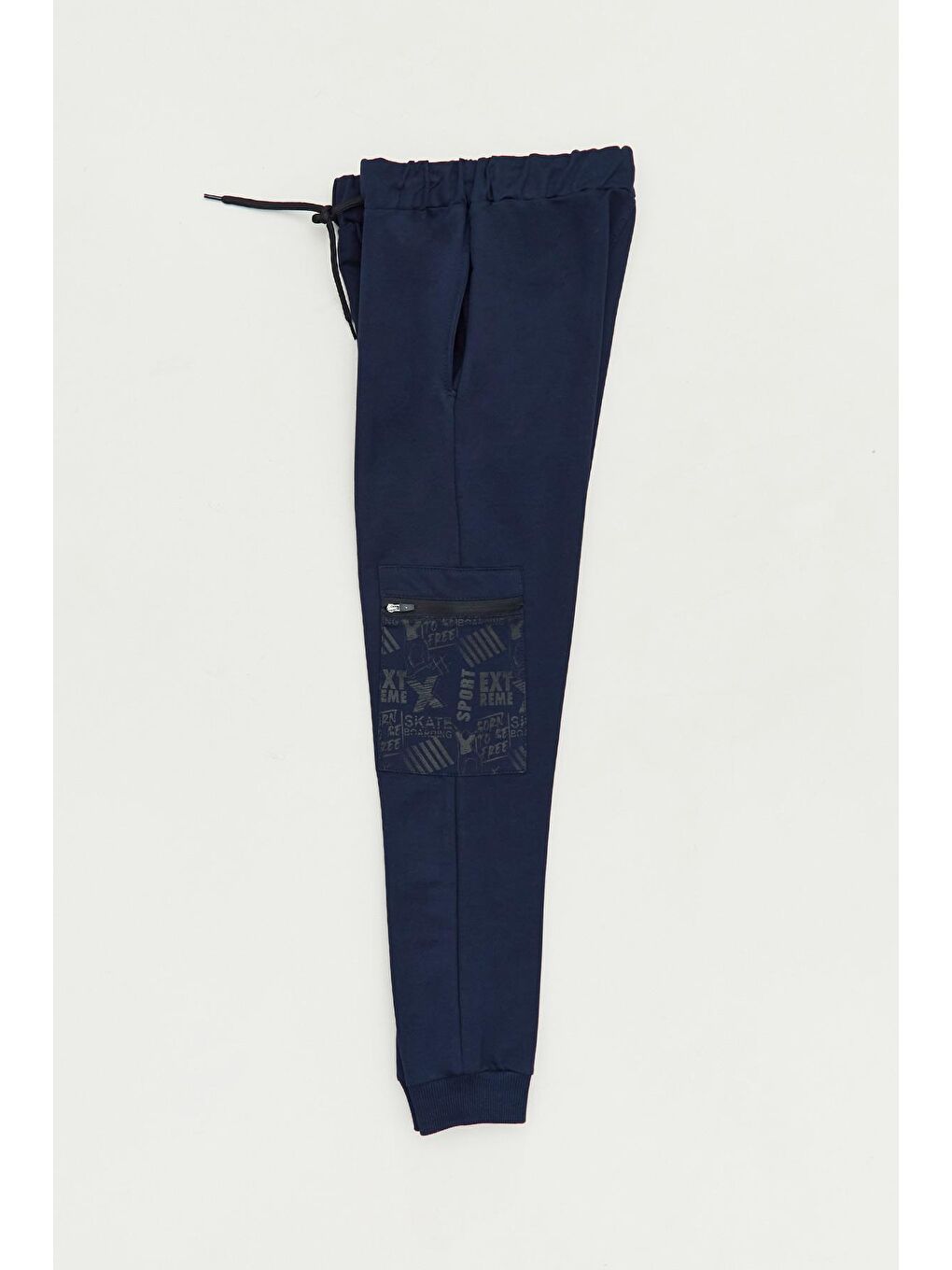 Lacivert Baskılı Kargo Cepli Erkek Çocuk Eşofman Altı-2