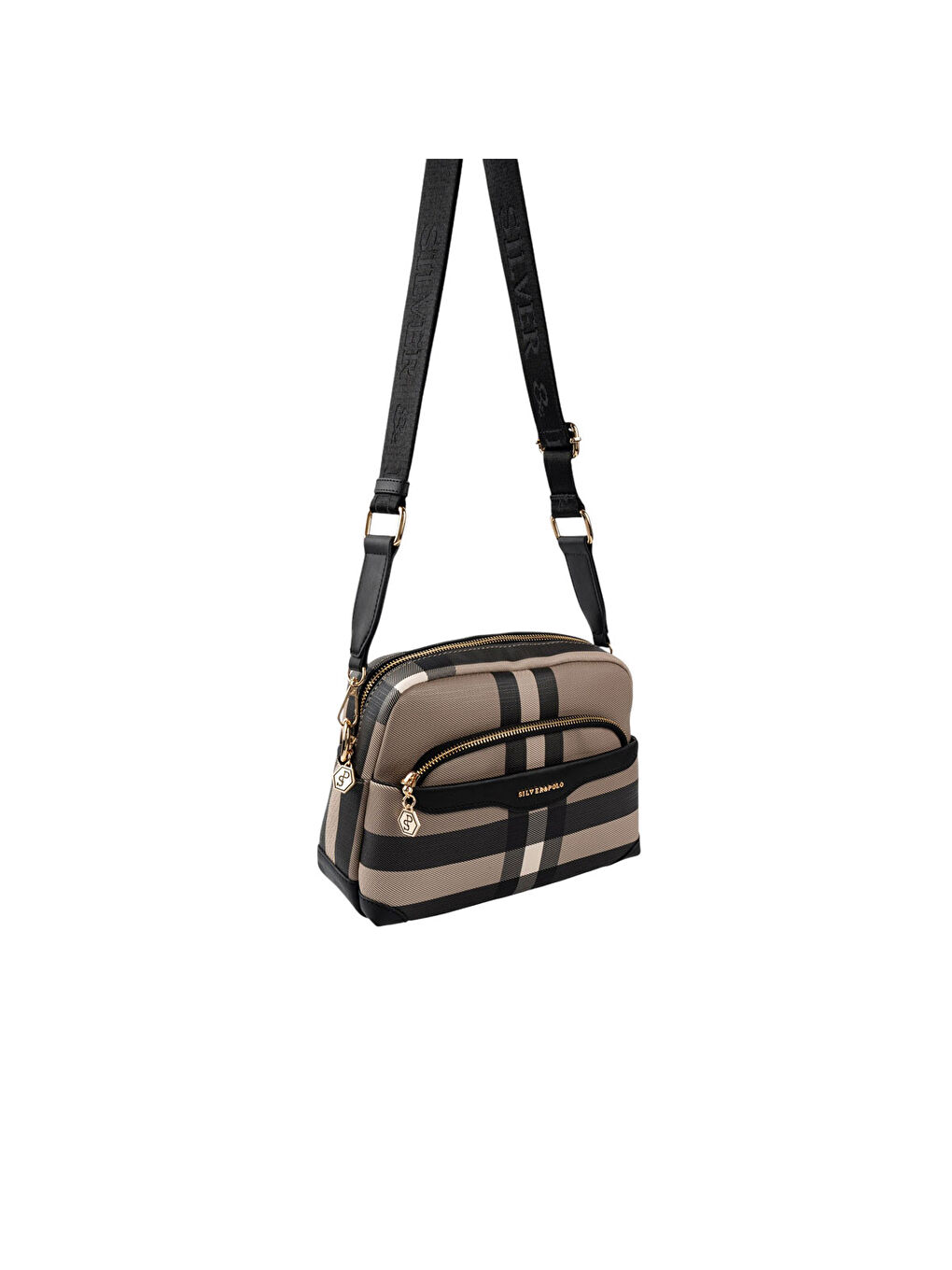 Kahverengi Kadın Çapraz Çanta 1201-48529 SILVER POLO ÇAPRAZ BAYAN ÇANTASI MK80 KAHVE-MAT SİYAH-1