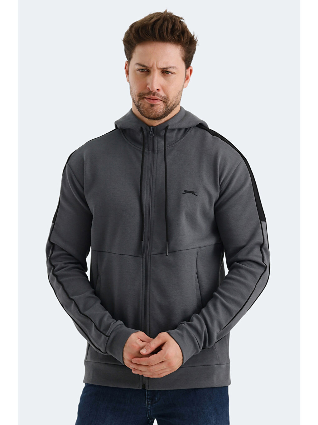 SLAZENGER VALERYA Erkek Sweatshirt Koyu Gri