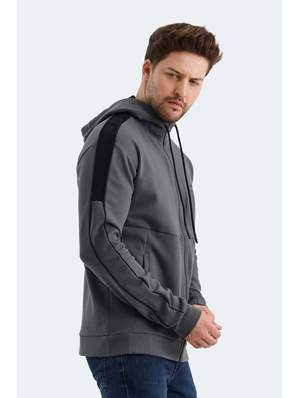 SLAZENGER VALERYA Erkek Sweatshirt Koyu Gri - 4