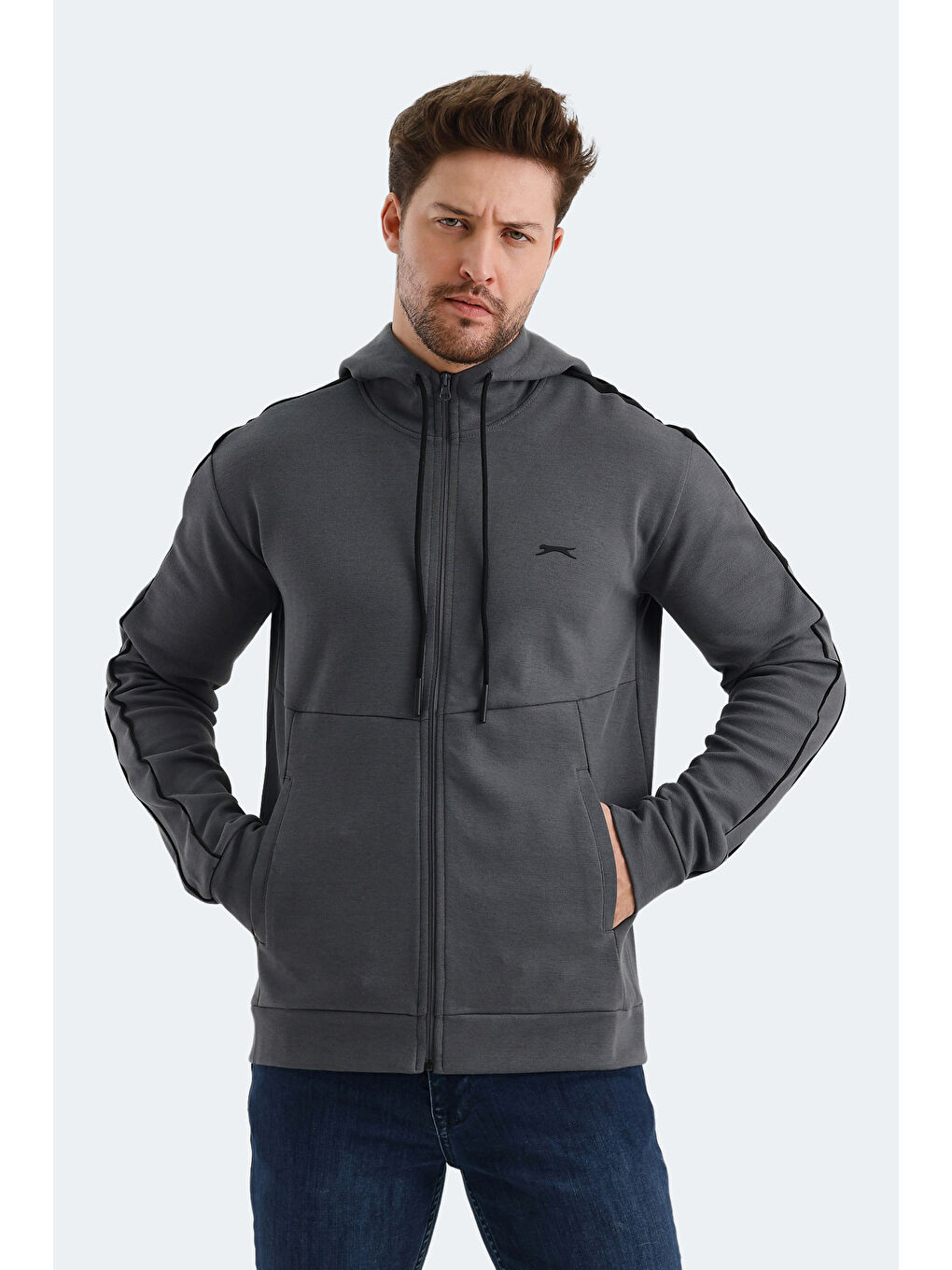 SLAZENGER VALERYA Erkek Sweatshirt Koyu Gri - 5