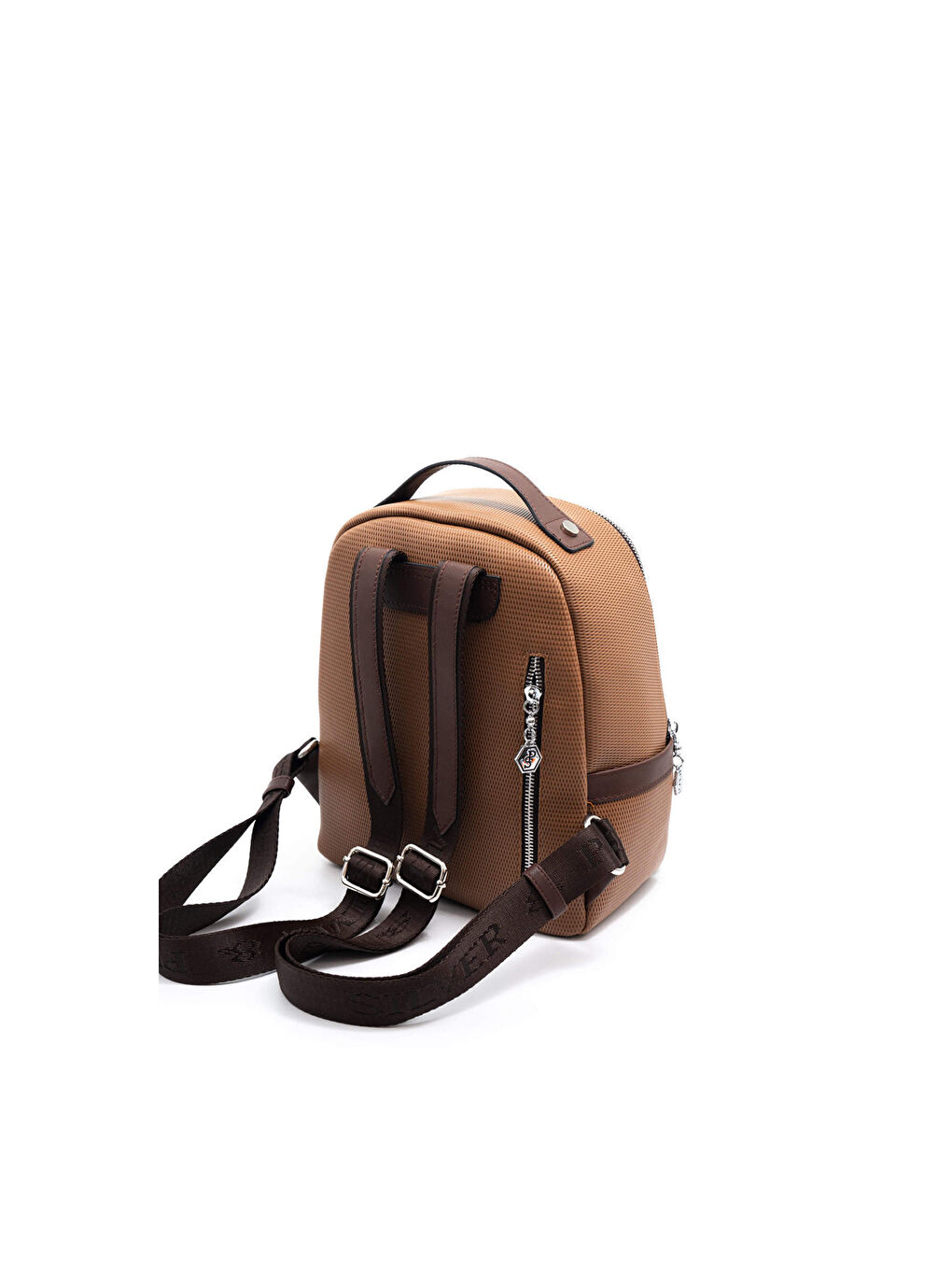 Kahverengi Kadın 1061-46053 SILVER POLO SIRT ÇANTASI M86 KARAMEL-MAT KAHVE-3
