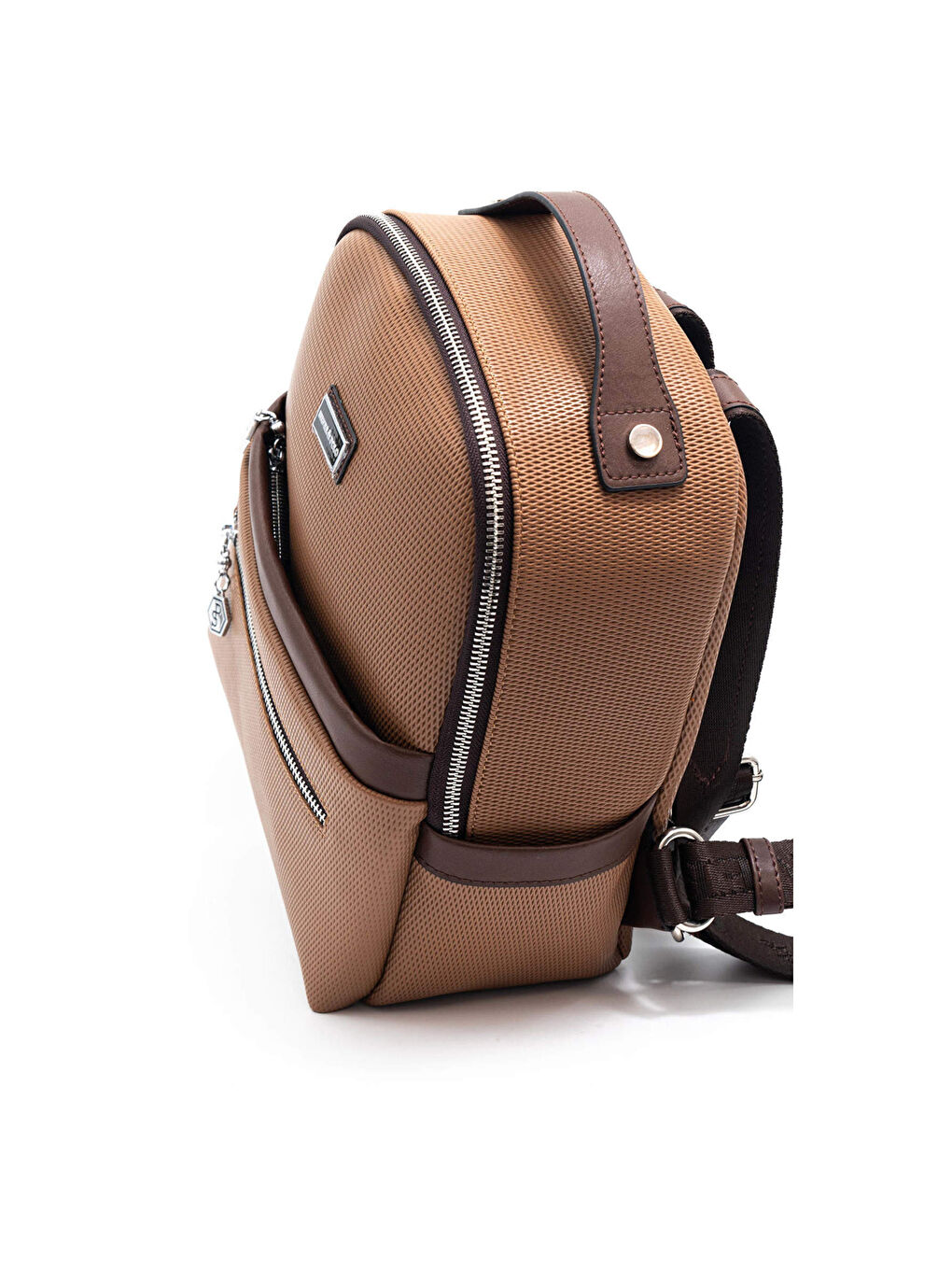 Kahverengi Kadın 1061-46053 SILVER POLO SIRT ÇANTASI M86 KARAMEL-MAT KAHVE-4