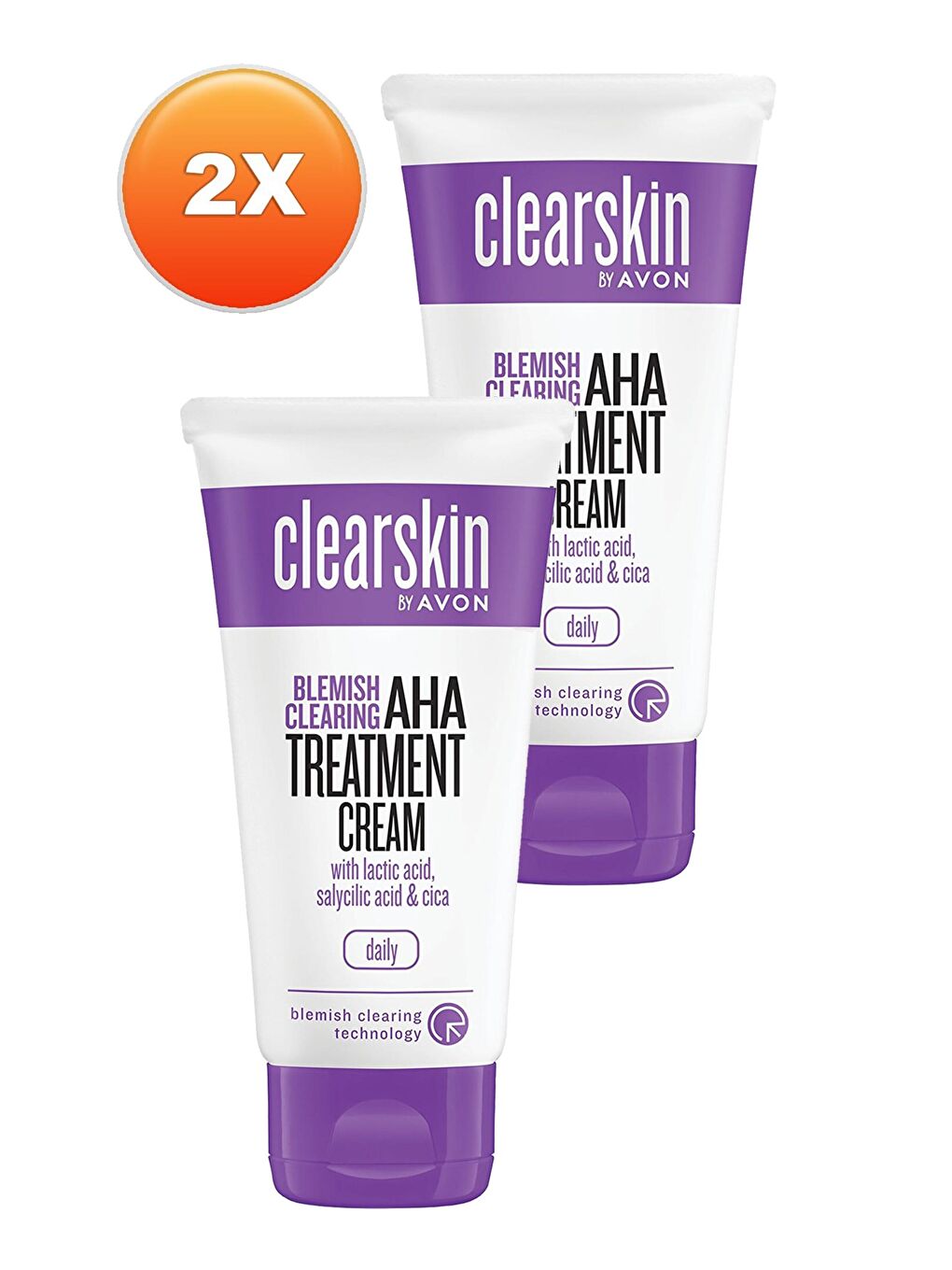 AVON Renksiz Blemish Clearing Aha Treatment Aha İçeren Cilt için Arındırıcı Bakım Kremi 50 Ml. İkili Set - 1