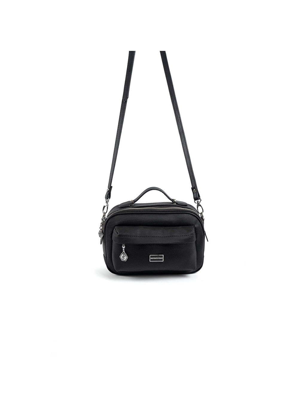 Siyah Kadın Çapraz Çanta 1186-47334 SILVER POLO ÇAPRAZ BAYAN ÇANTASI M86 SİYAH-MAT SİYAH