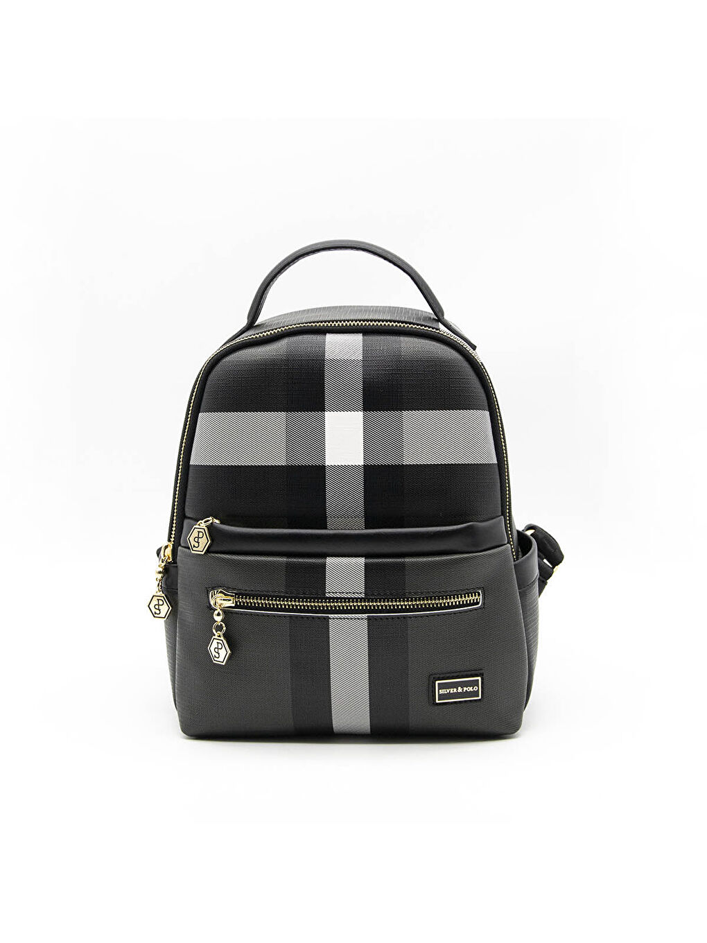 Siyah Kadın 1061-39321 SILVER POLO SIRT ÇANTASI M129 SİYAH-MAT SİYAH