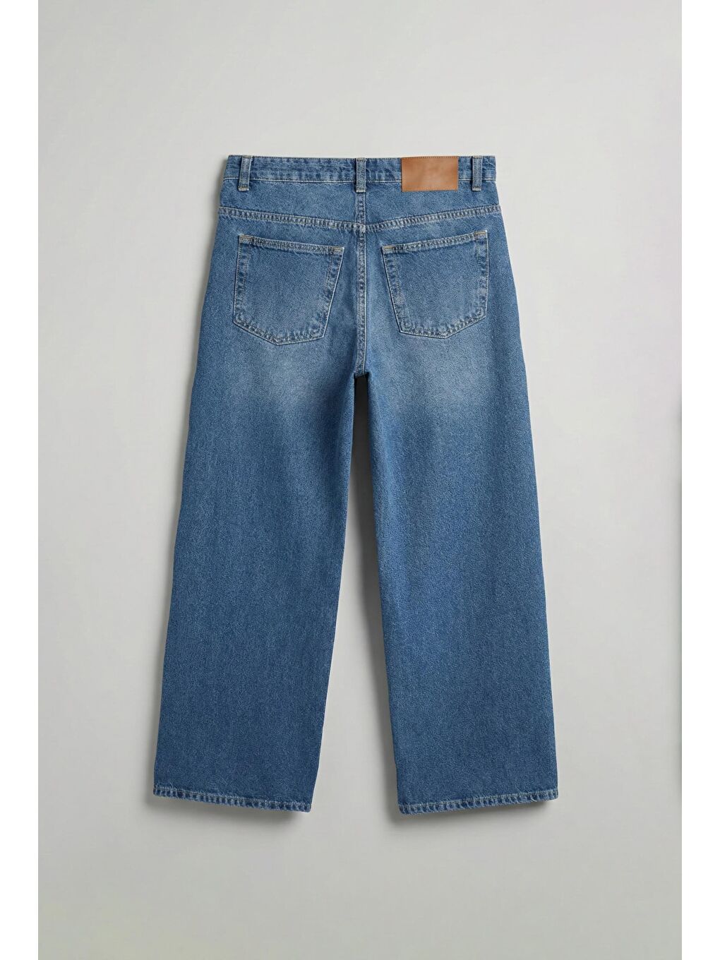Erkek Süper Baggy Fit Jean Pantolon Açık Mavi-1