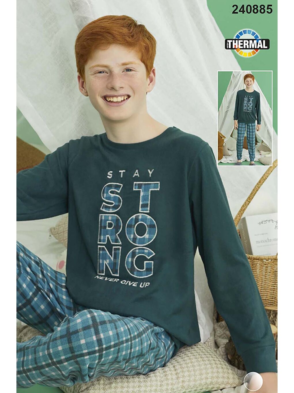 Erkek Çocuk Termal Pijama Takımı 240885 Petrol-1