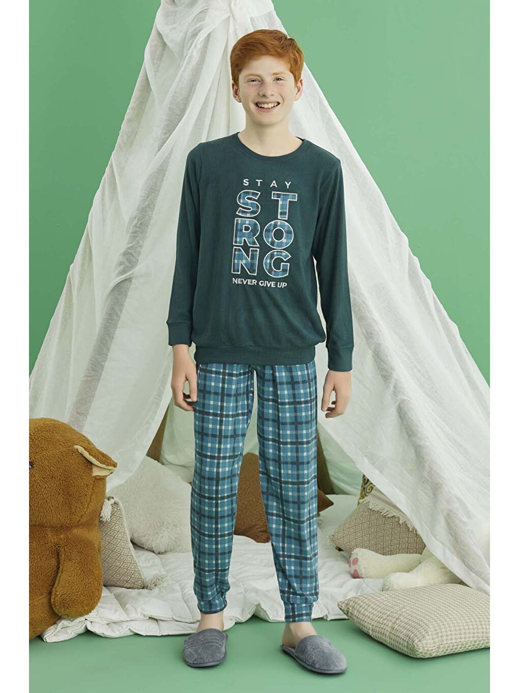 Erkek Çocuk Termal Pijama Takımı 240885 Petrol-3