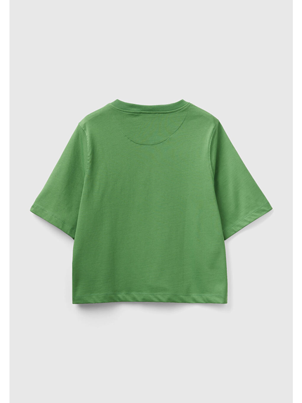 United Colors Of Benetton Kadın Soluk Yeşil  100 Pamuk Boxy Fit T Shirt - 3