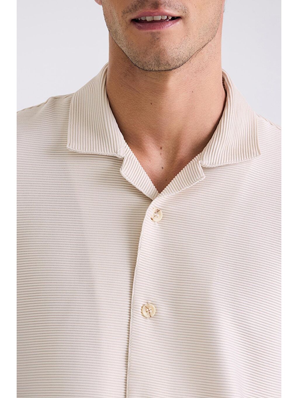 Bej Slim Fit Gömlek-2