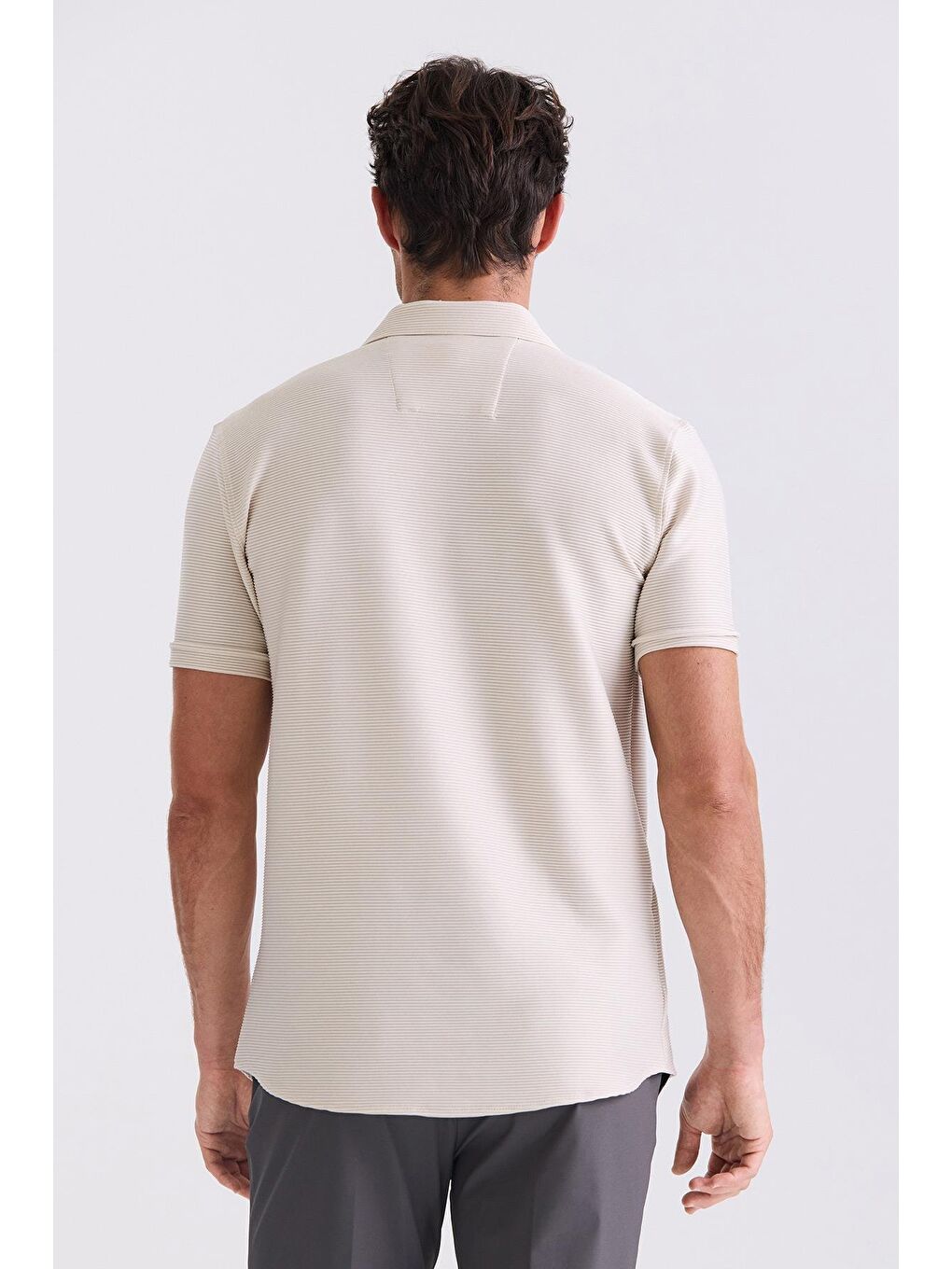 Bej Slim Fit Gömlek-3