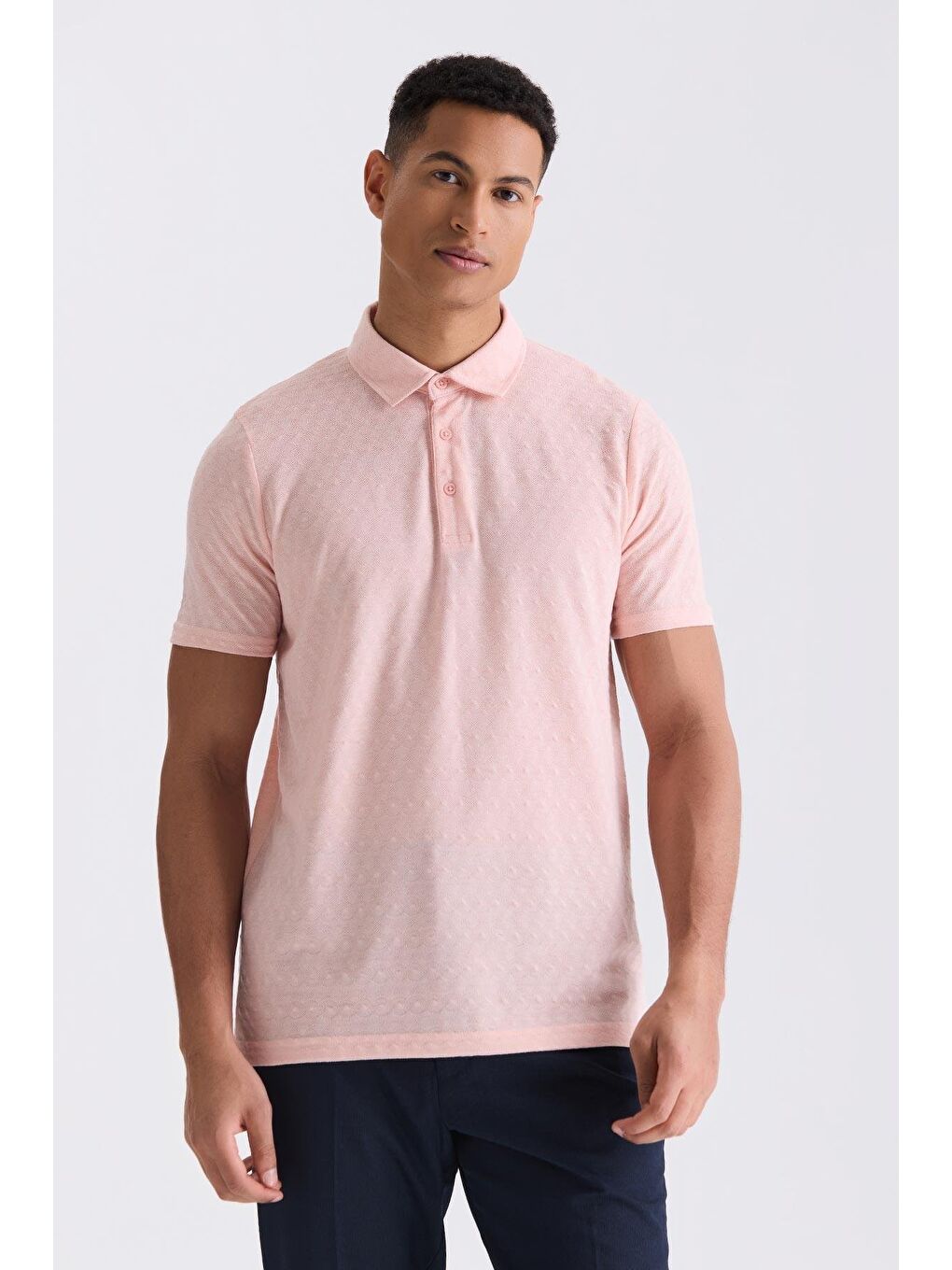 Pembe Slim Fit Polo Yaka T-Shirt