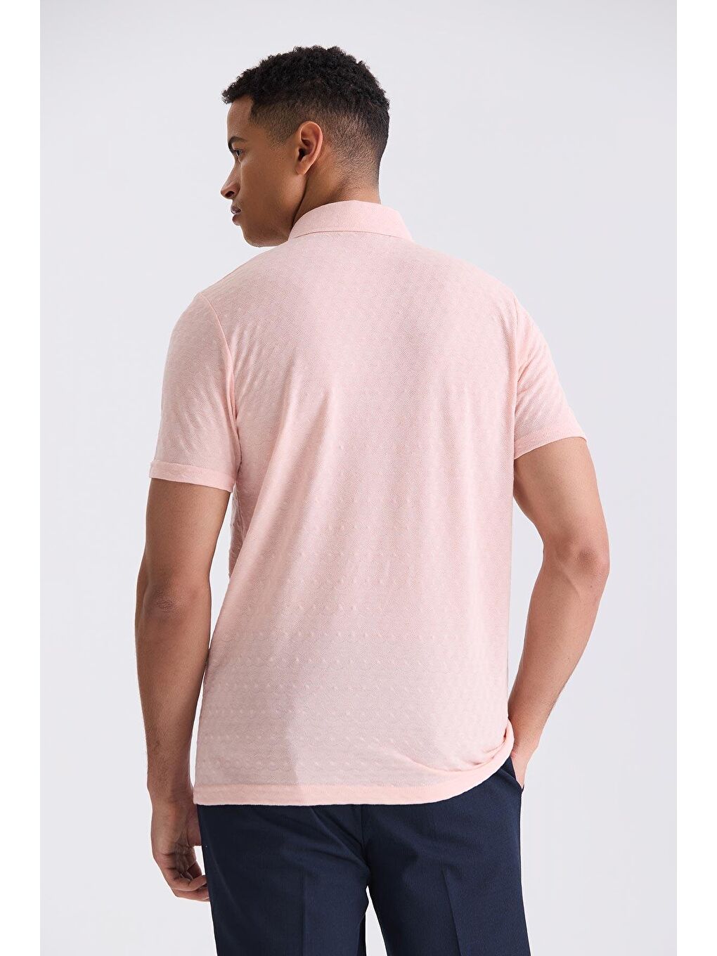 Pembe Slim Fit Polo Yaka T-Shirt-3