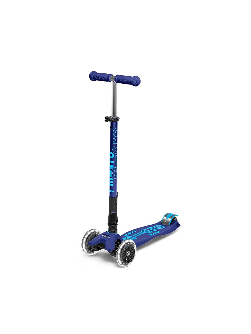 Micro Lacivert Maxi Deluxe LED Foldable 3Tekerlekli Scooter Navy Blue