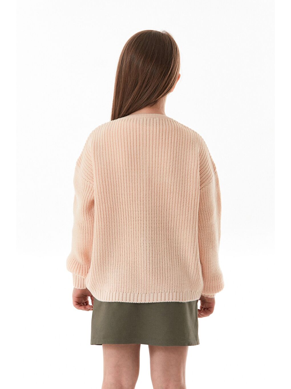 Pembe Düğmeli Kız Çocuk Triko Hırka-4