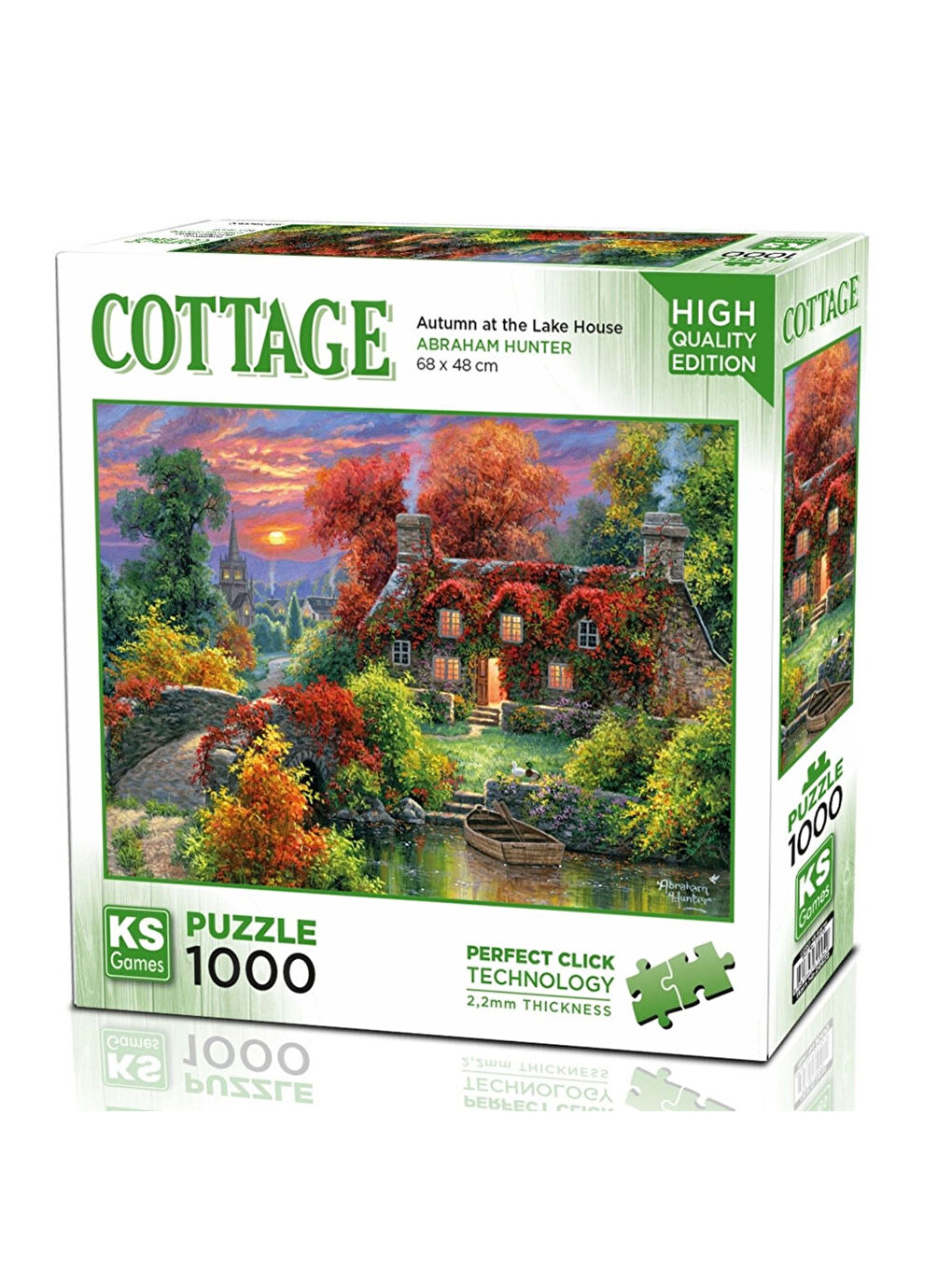 KS GAMES Renksiz Puzzle 1000 Parça Autumn at the Lake House 20672