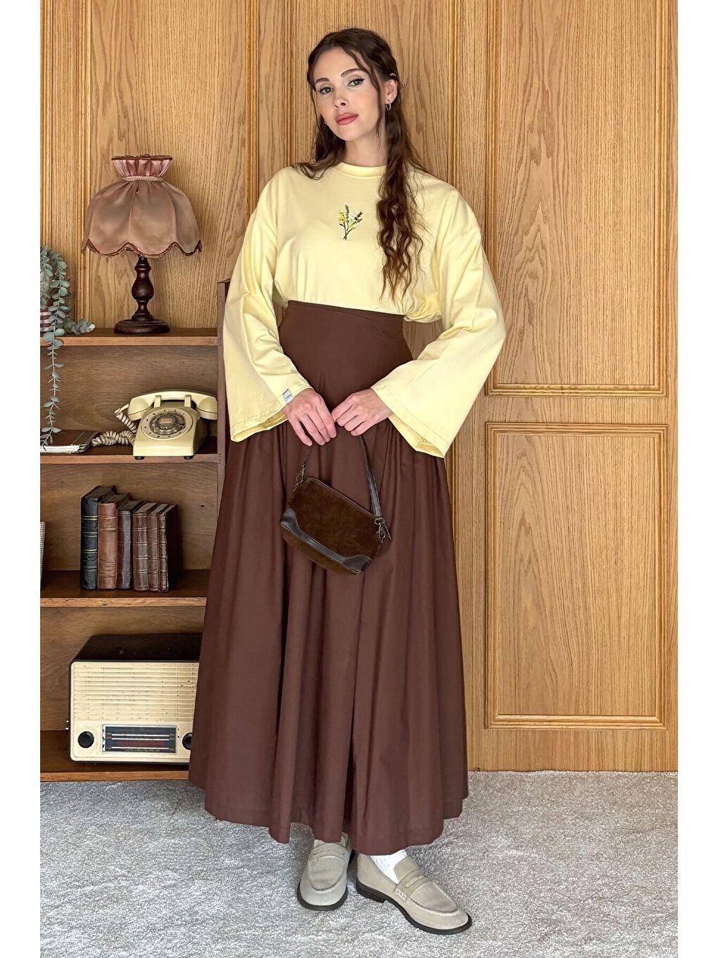 Kahverengi Acı Kahve Pile Detay Etek-1