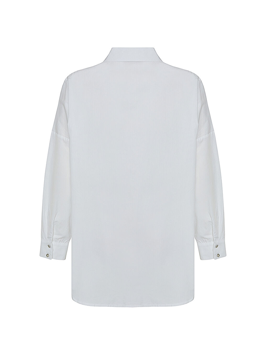 Beyaz Basic Pamuk Bluz-2