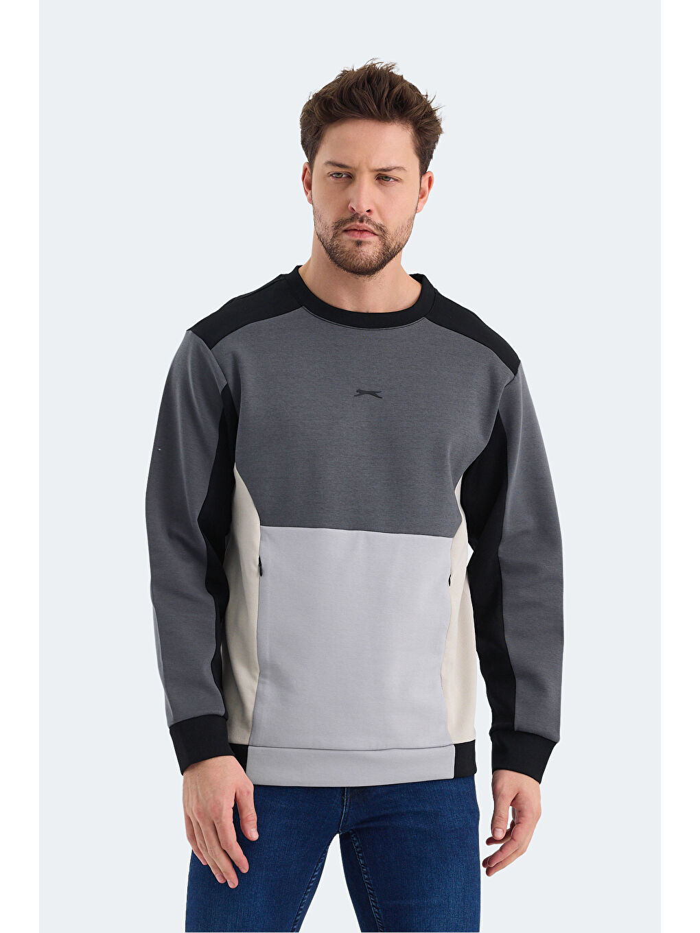 SLAZENGER VITALI Erkek Sweatshirt Siyah