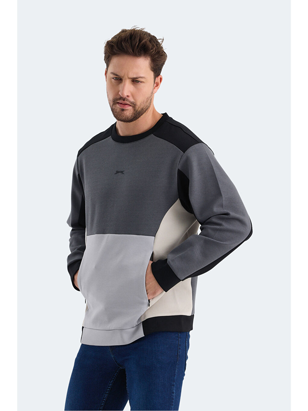 SLAZENGER VITALI Erkek Sweatshirt Siyah - 3