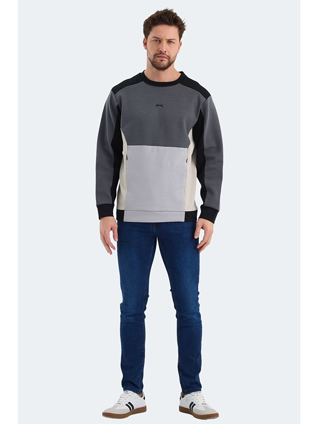 SLAZENGER VITALI Erkek Sweatshirt Siyah - 6