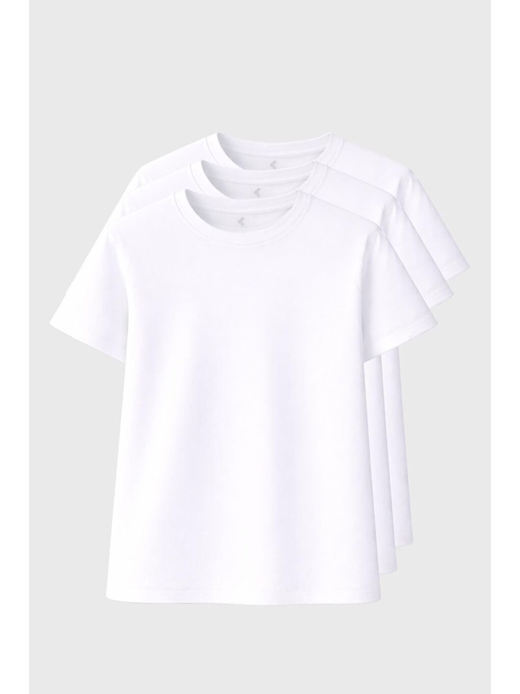 Beyaz Erkek 3 Adet Tişört Paketi, 30/1 Süprem Pamuk, Yumuşak Doku, Bisiklet Yaka