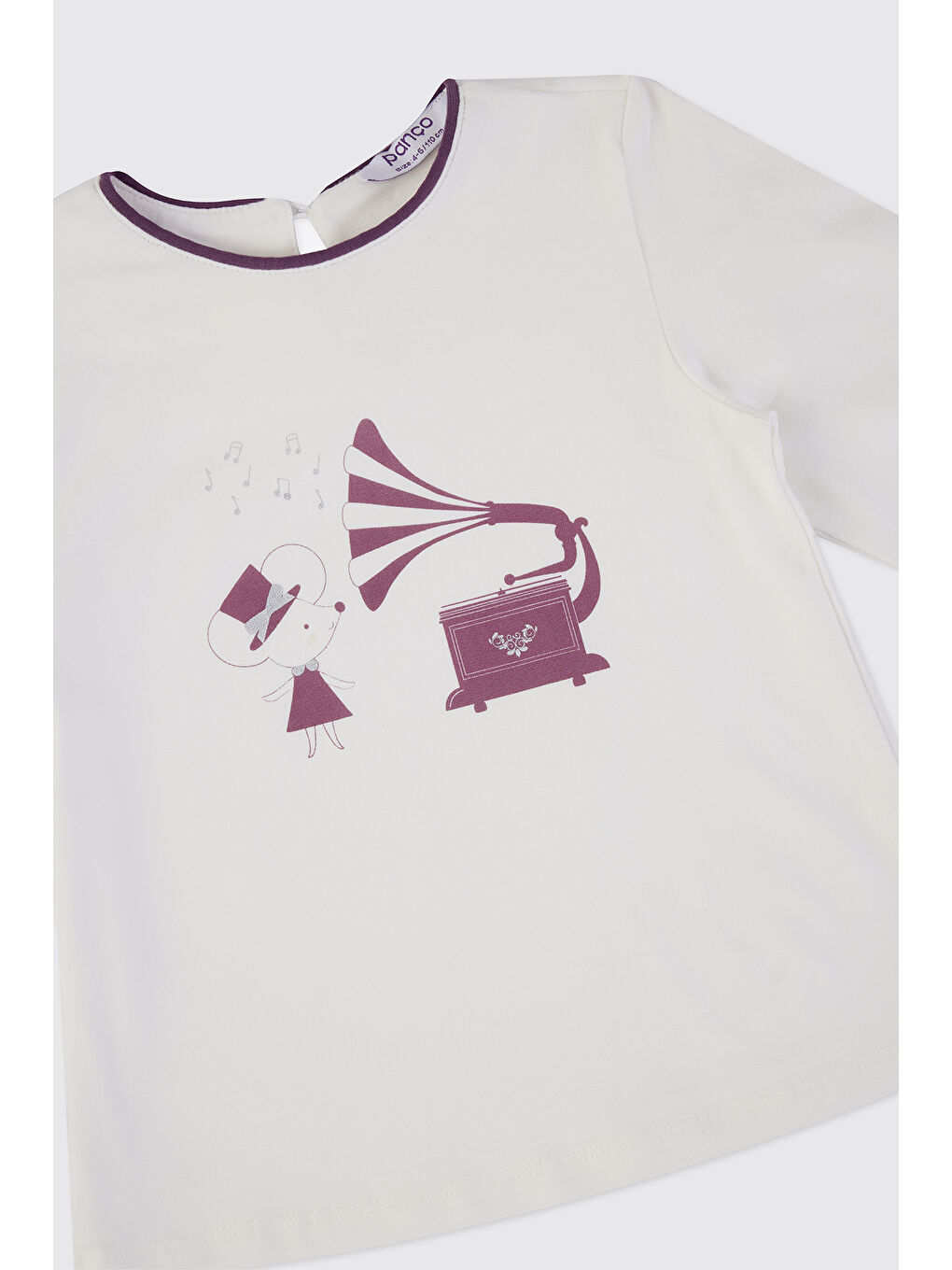 Kız Bebek Baskı Detaylı Ekru Tişört-2