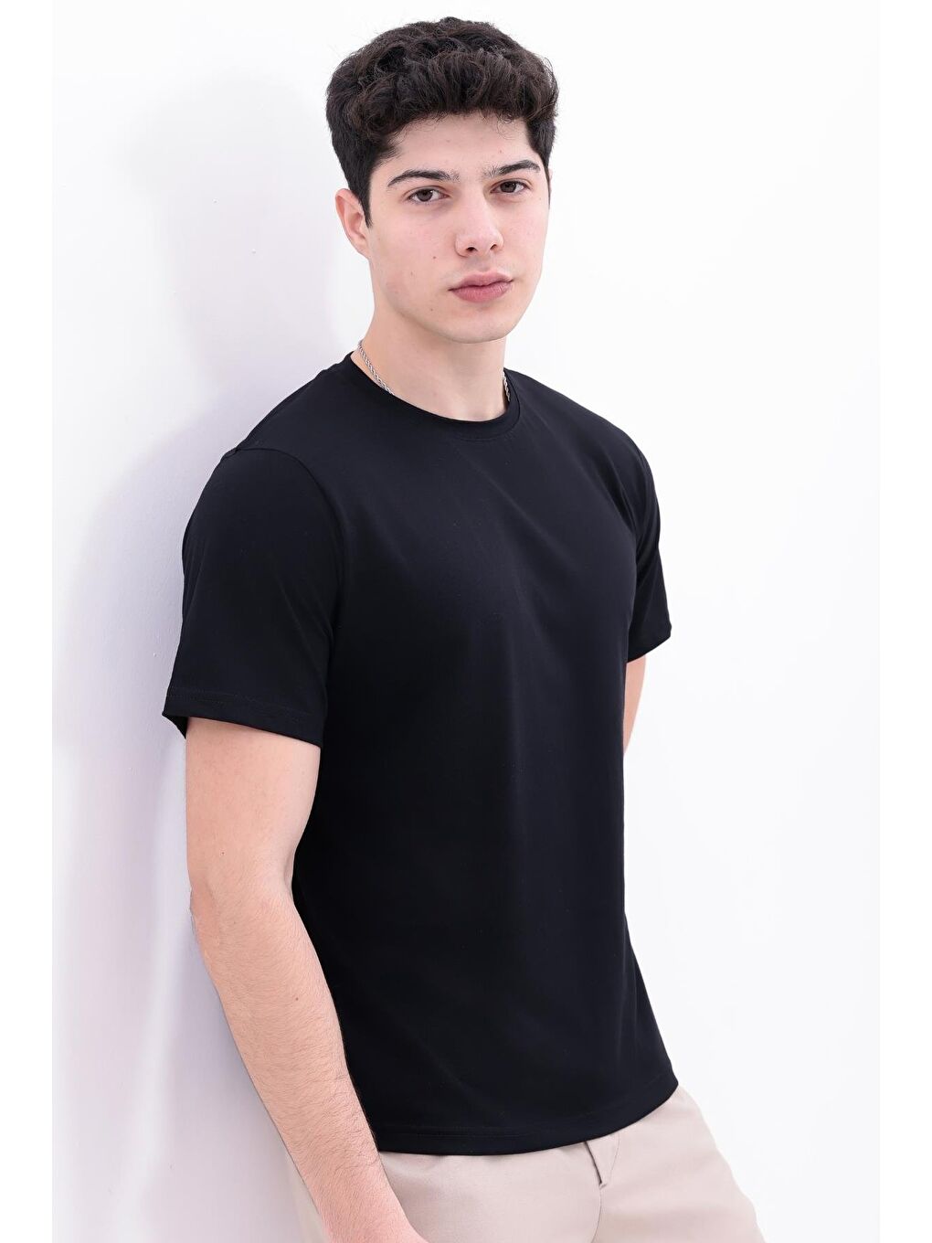 Siyah Erkek 3 Adet Tişört Paketi, 30/1 Süprem Pamuk, Yumuşak Doku, Bisiklet Yaka-4