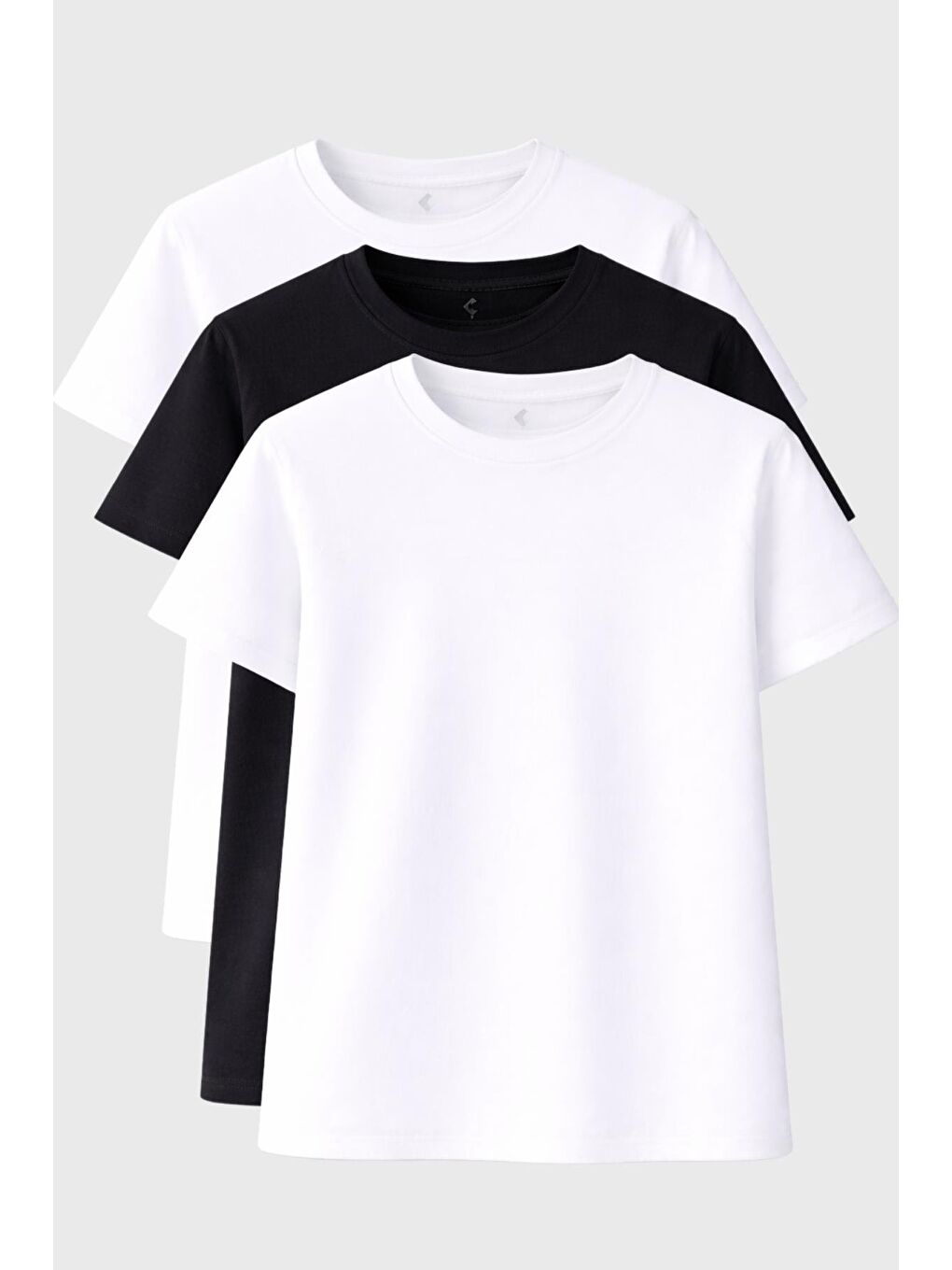 Siyah Erkek 3 Adet Tişört Paketi, 30/1 Süprem Pamuk, Yumuşak Doku, Bisiklet Yaka-7