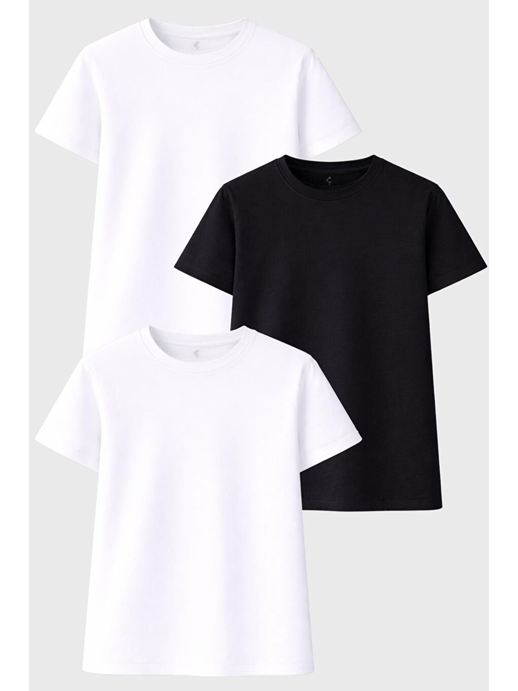 Siyah Erkek 3 Adet Tişört Paketi, 30/1 Süprem Pamuk, Yumuşak Doku, Bisiklet Yaka-8