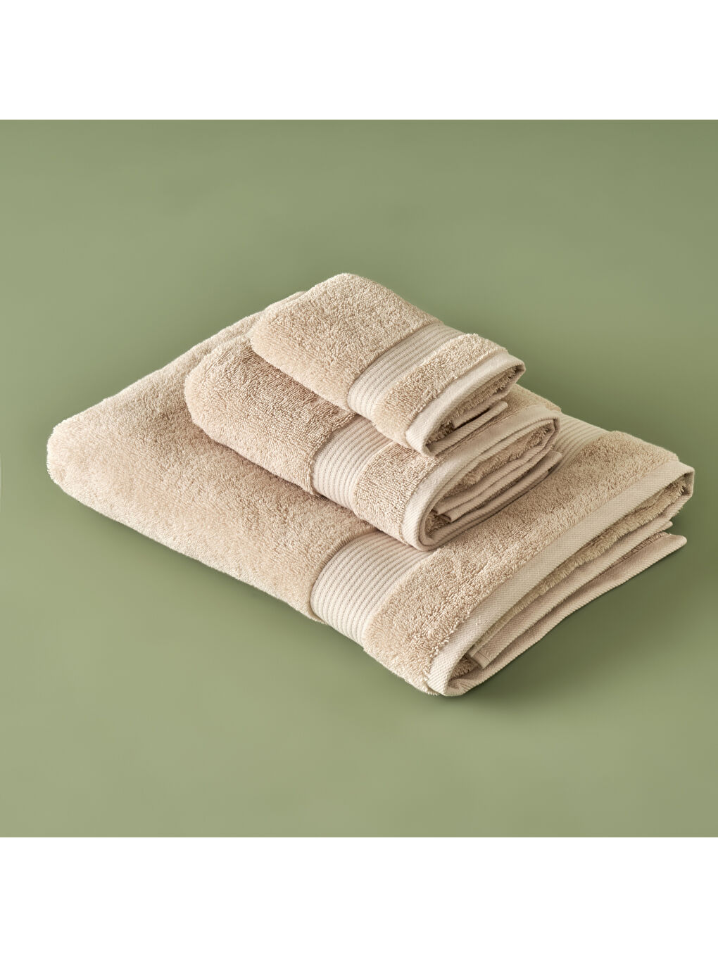 %100 Pamuk Premium Dorita Banyo Havlusu Bej (90x150 cm)-2