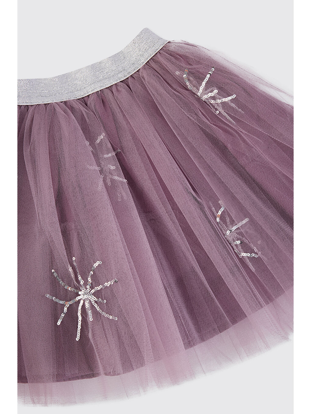 Kız Çocuk Pul Nakışlı Mor Tütü Etek-4