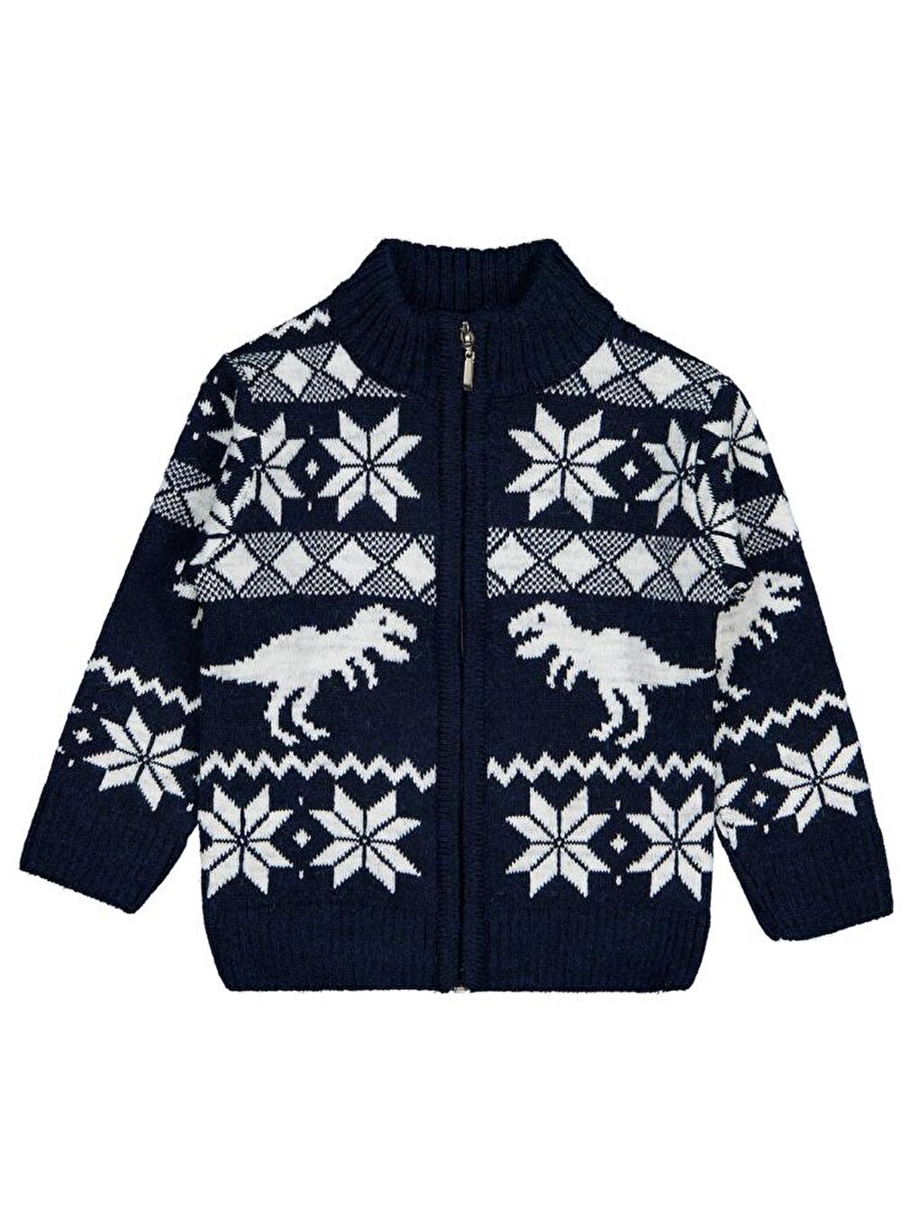 Lacivert Boys Dinozor Desenli 2-5 Yaş Hırka-1