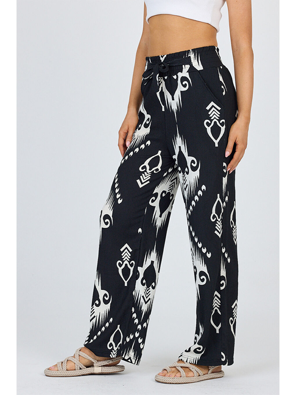 Kadın Bürümcük Siyah Pantolon-2