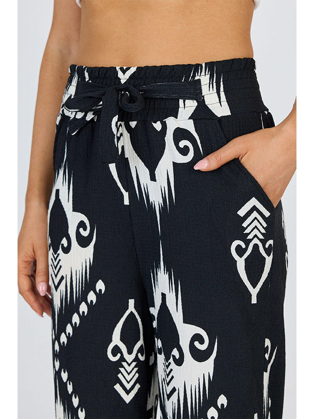 Kadın Bürümcük Siyah Pantolon-3