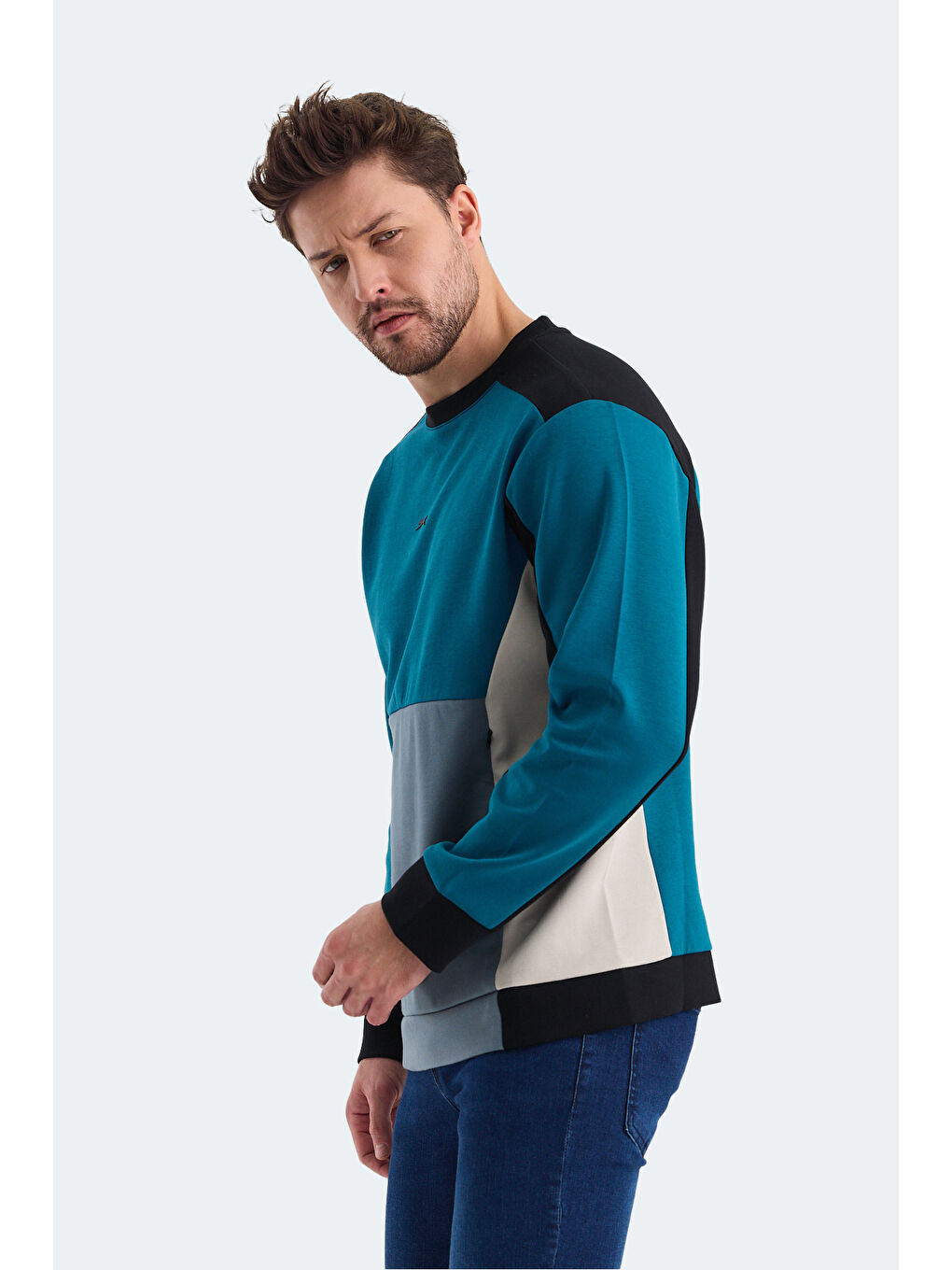 SLAZENGER VITALI Erkek Sweatshirt Petrol - 3