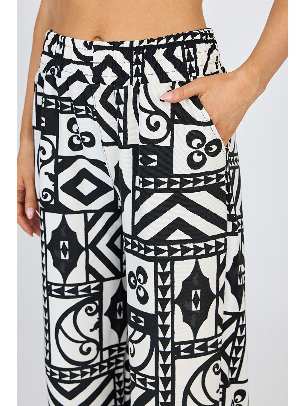 Siyah Kadın Ottoman Pantolon-3