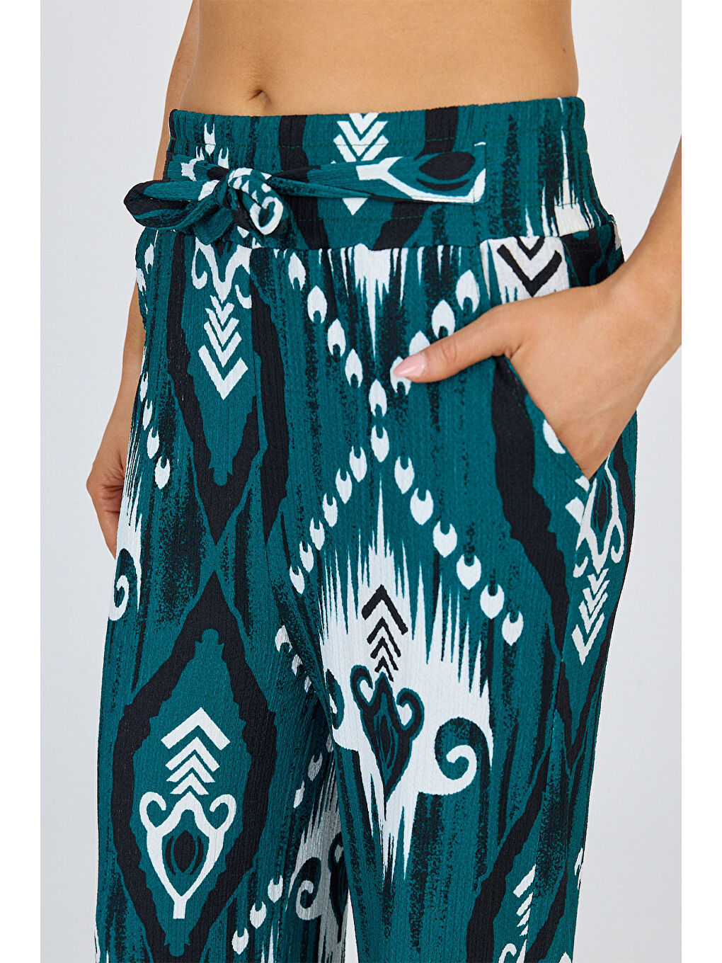 Kadın Bürümcük Yeşil Pantolon-2