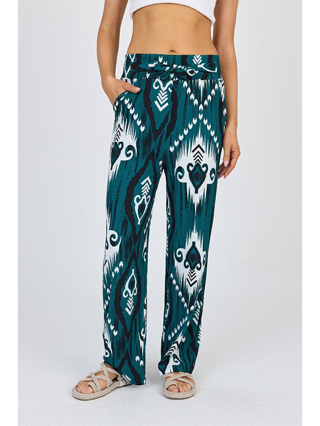 Kadın Bürümcük Yeşil Pantolon-3