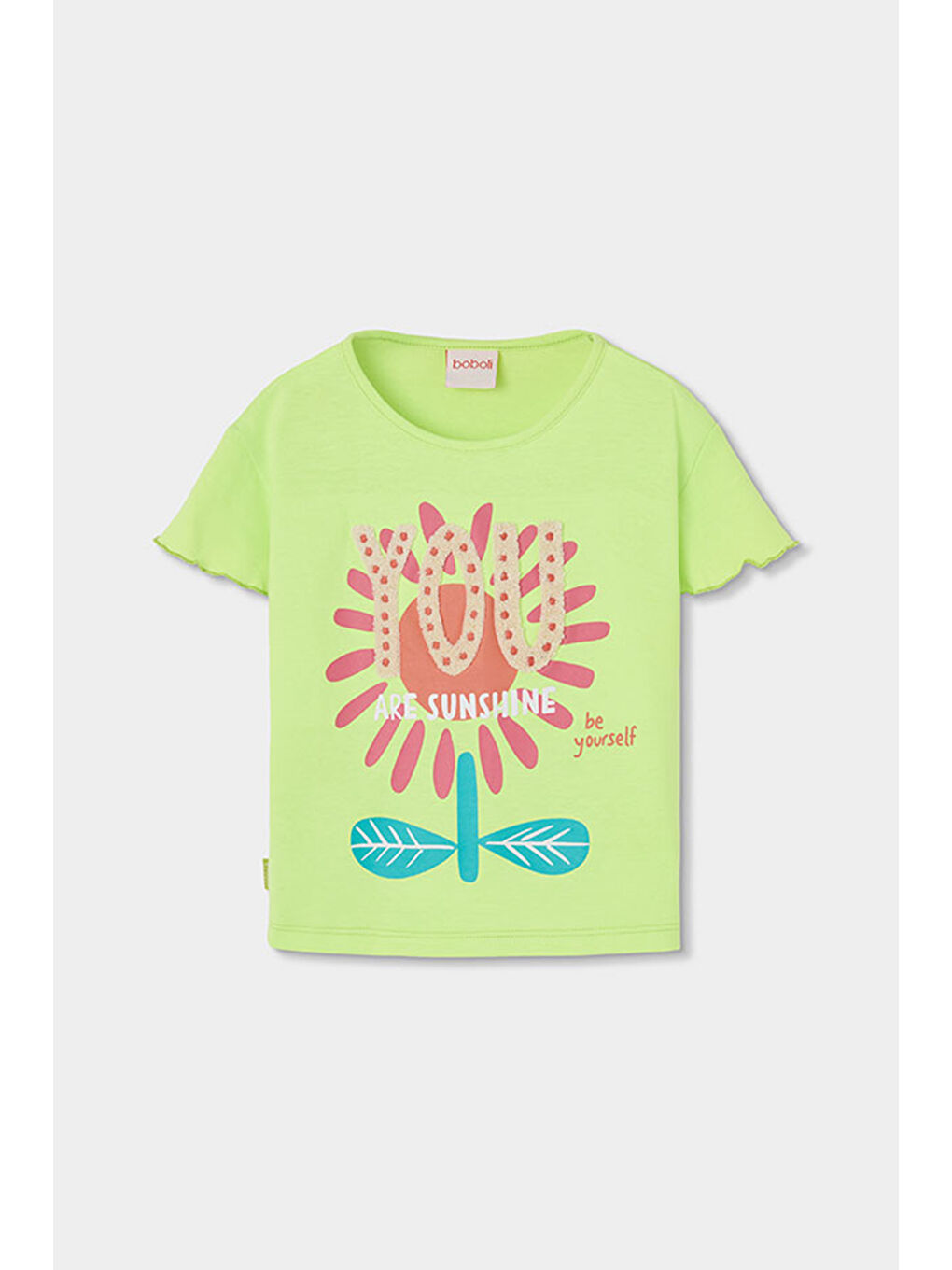 Çiçek Desenli Tshirt 2 Yaş-6 Yaş Yeşil