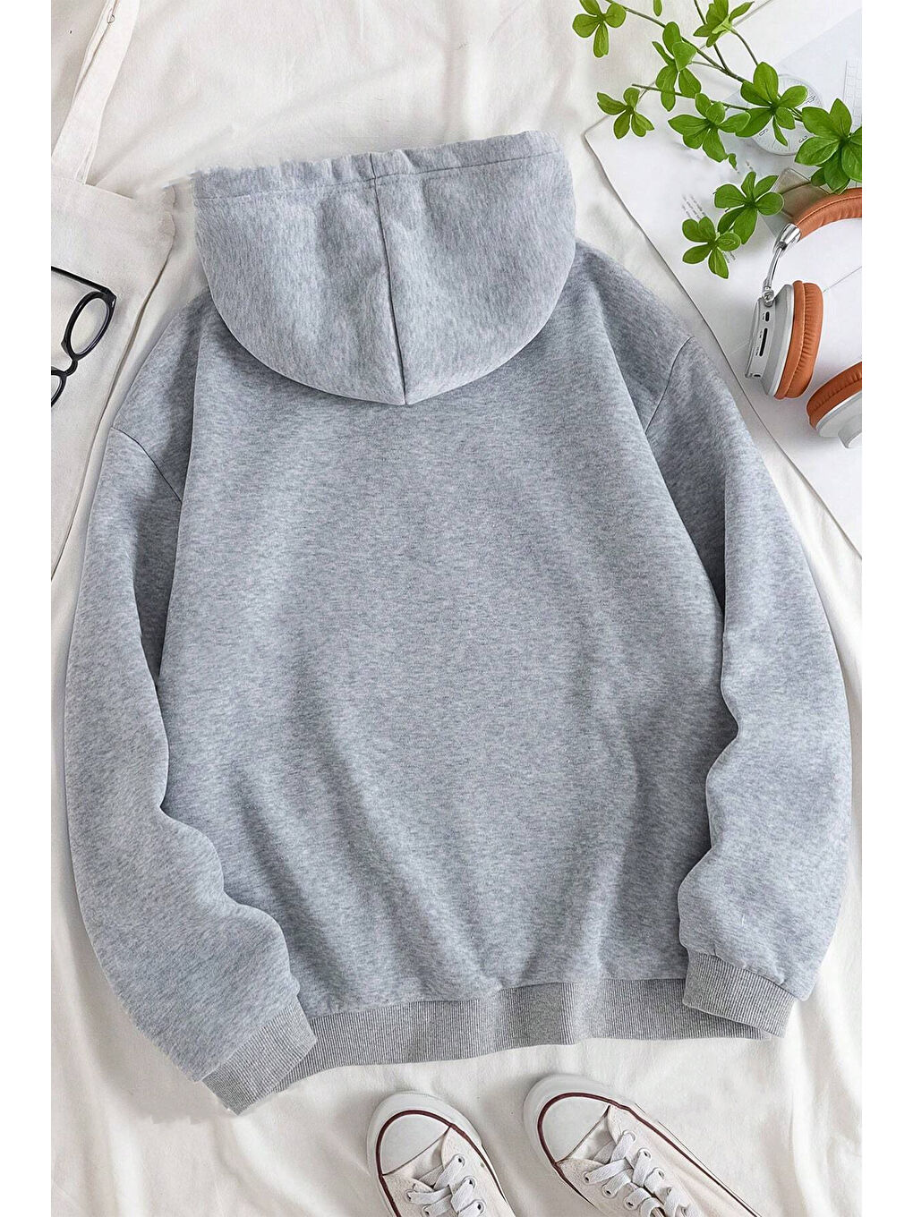 uyguntarz Gri Rahat Kalıp Unisex Oversize Sweatshirt - 1