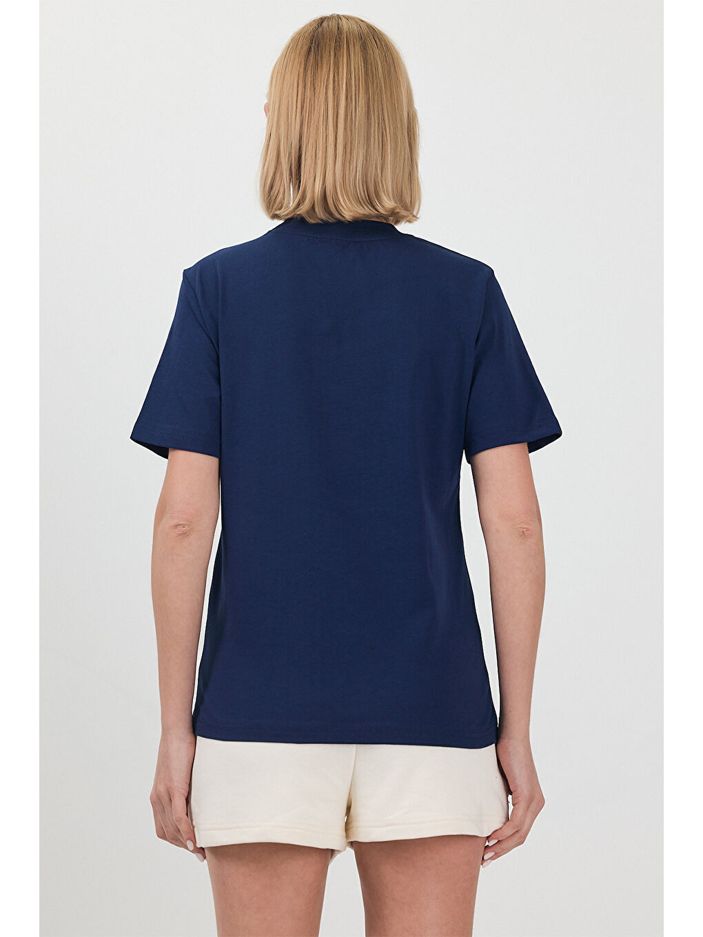 Kadın Basic Lacivert T-Shirt-4