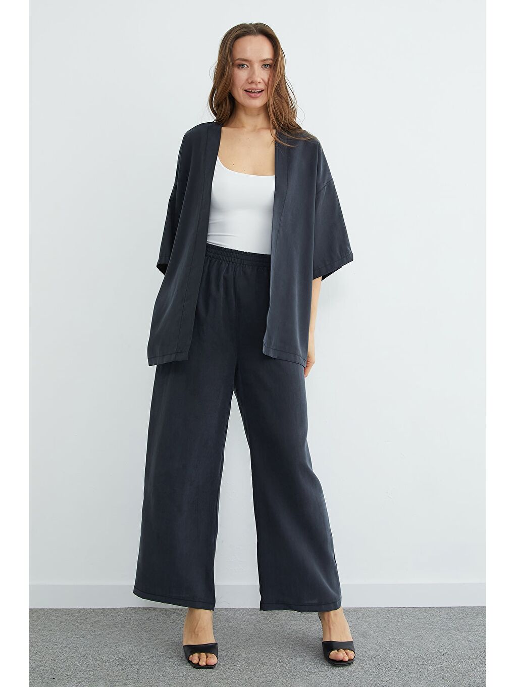 Gri Basic Kapri Kol Salaş 2 Li Takım-2