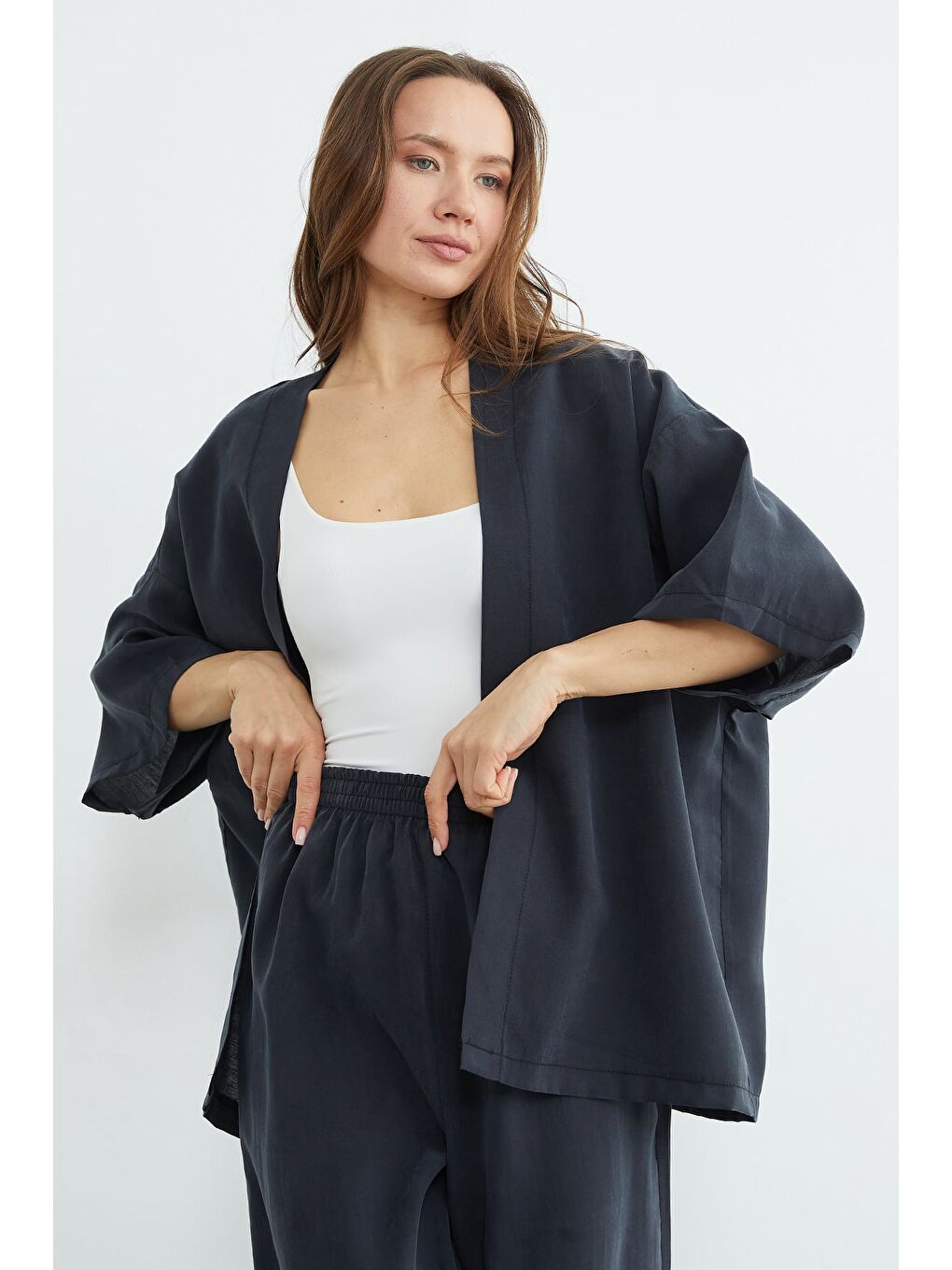 Gri Basic Kapri Kol Salaş 2 Li Takım-3